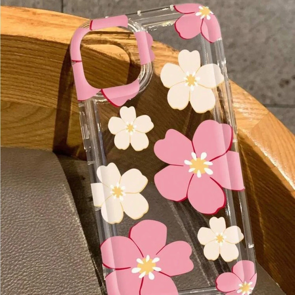 ⚠️Clearance iPhone 14/Pro/Pro Max Clear Floral Pink Phone Case - Picture 2 of 3